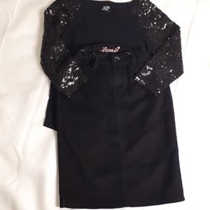 Y girl's sequin top matching junee jr skirt